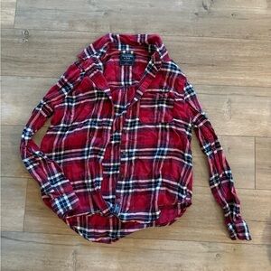 Abercrombie & Fitch Red Plaid Button-Up Shirt
